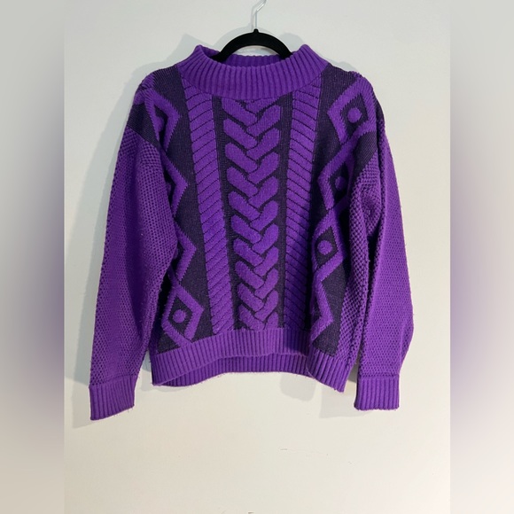 Vintage Justin Allen 80s Purple Sweater- Small - Picture 1 of 5